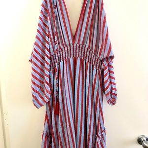 Blue and red stripped dress